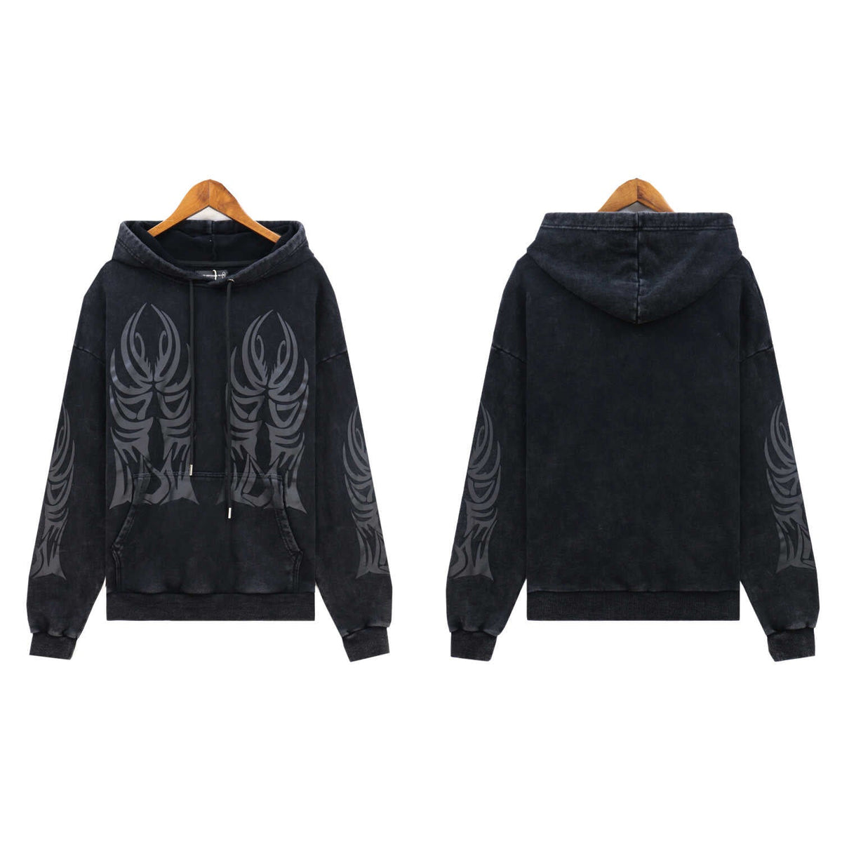 WHO DECIDES WAR Black Graphic Hoodie Unisex Oversized Streetwear Pullover Sweatshirt