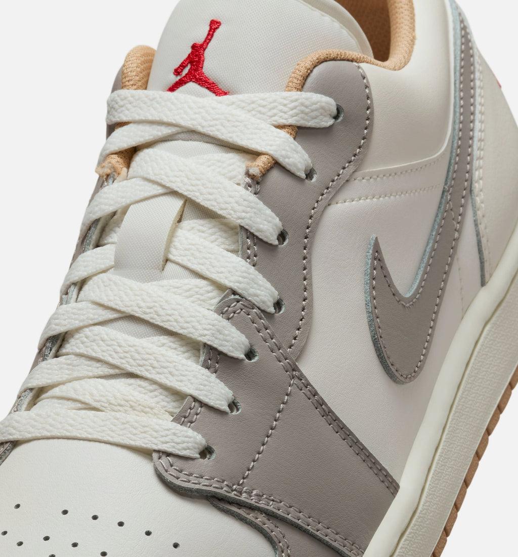 Air Jordan 1 Low – Men's Lifestyle Shoe in Sail/Fire Red/College Grey/Hemp