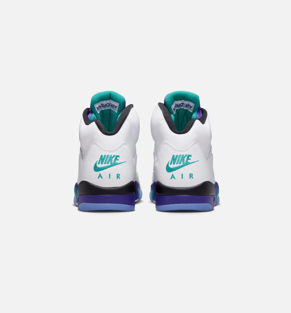 Air Jordan 5 Retro Grape – Men's Lifestyle Shoe in White/New Emerald/Grape Ice/Black
