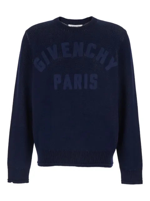Givenchy sweater in cotton knit with Givenchy Paris embroidery