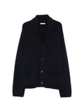 The Row Dor shawl-collar waffle-knit cardigan