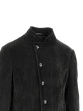 Emporio Armani corduroy-effect offset-fastening jacket