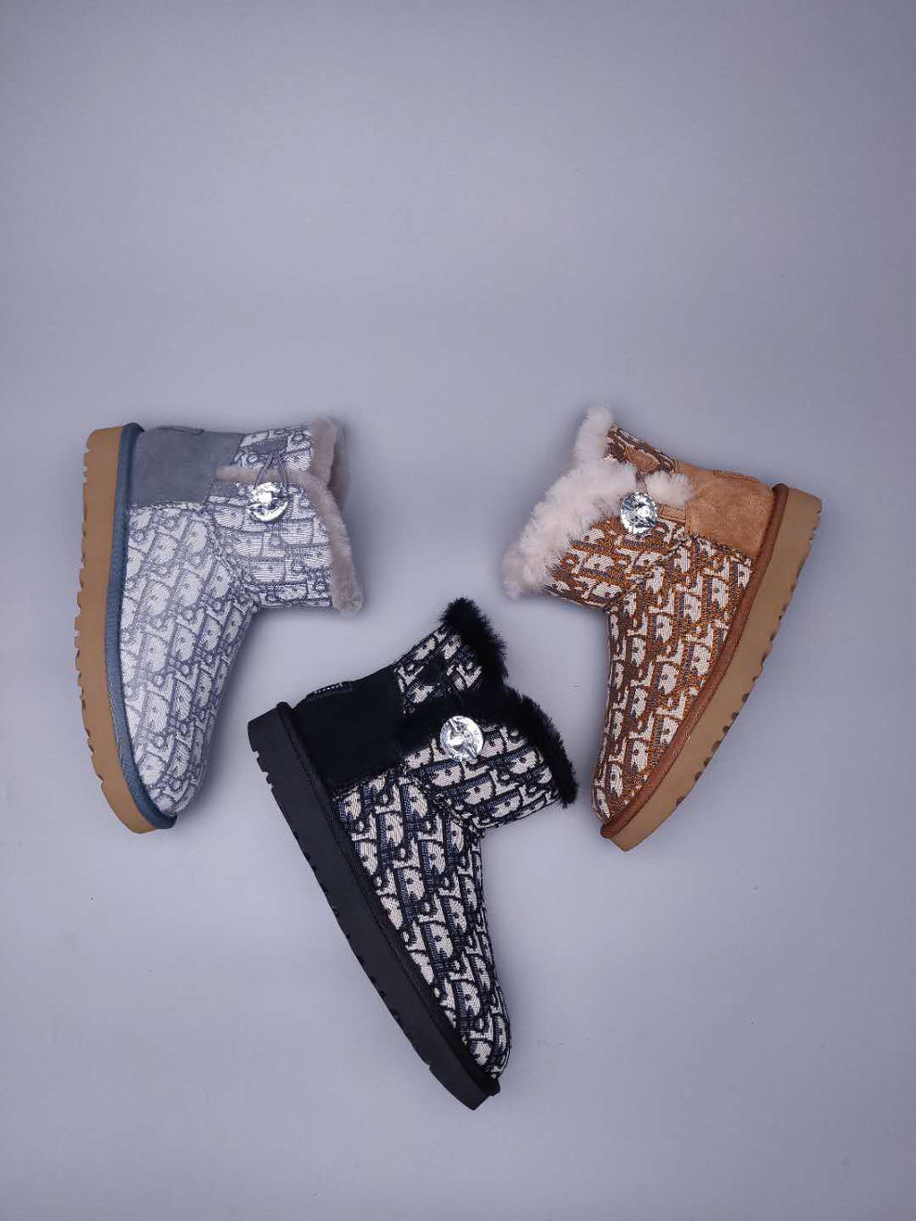 Dior-Inspired Textured Snow Boot — Black | New Arrival | In Stock