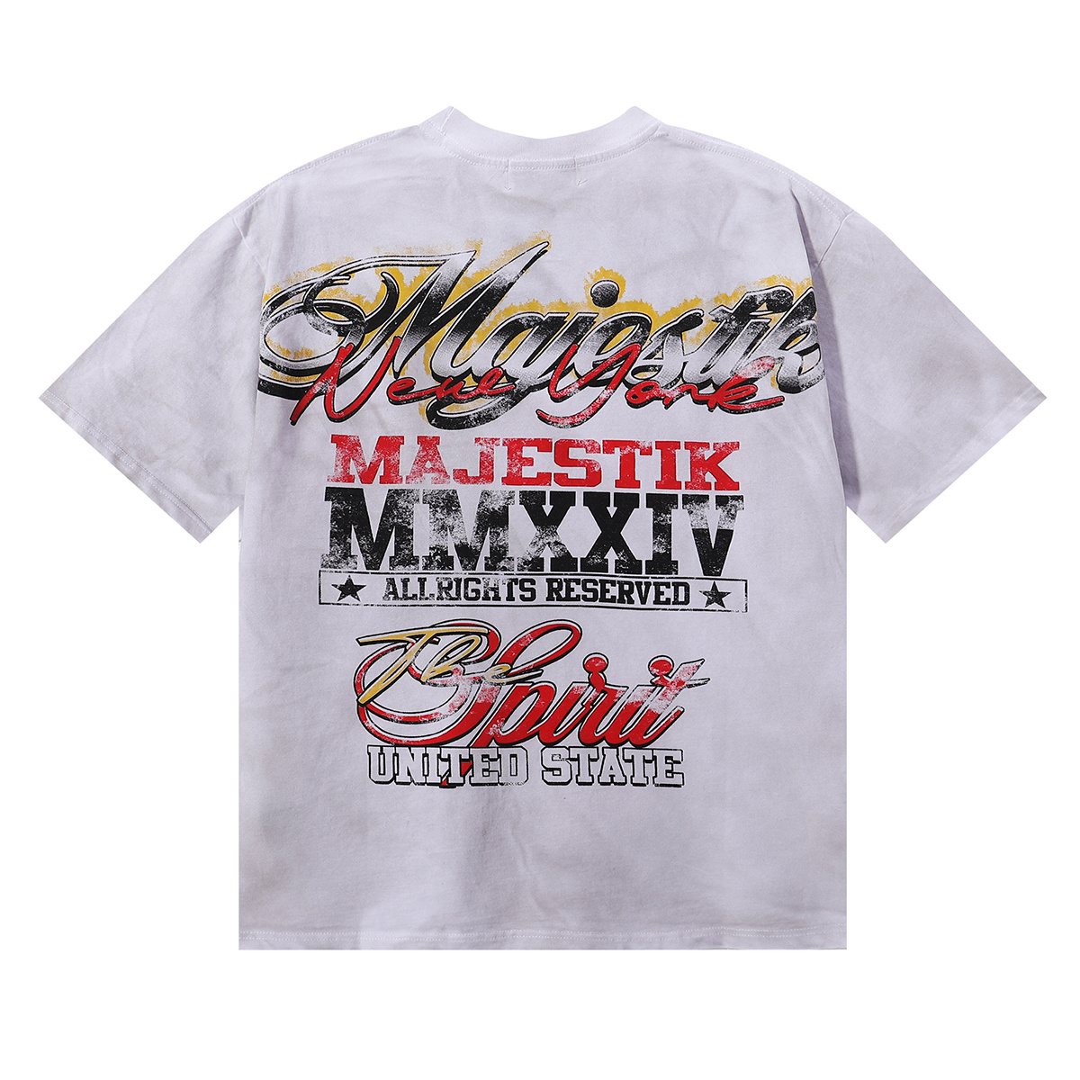 MAJESTIK Liberty Statue Rhinestone Graphic T-Shirt