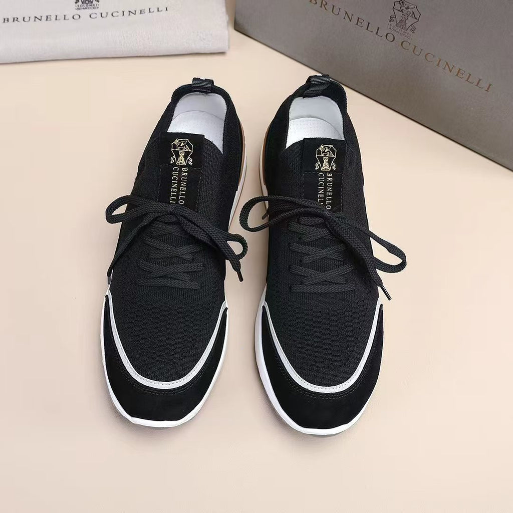 Brunello Cucinelli Black Lace-Up Sneakers
