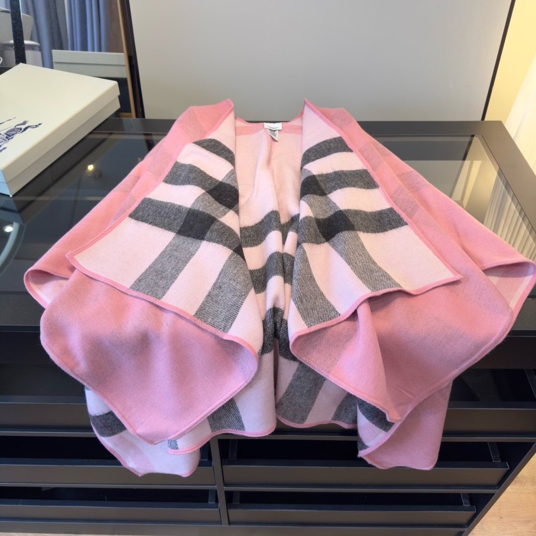 Burberry Reversible Color-Block Poncho