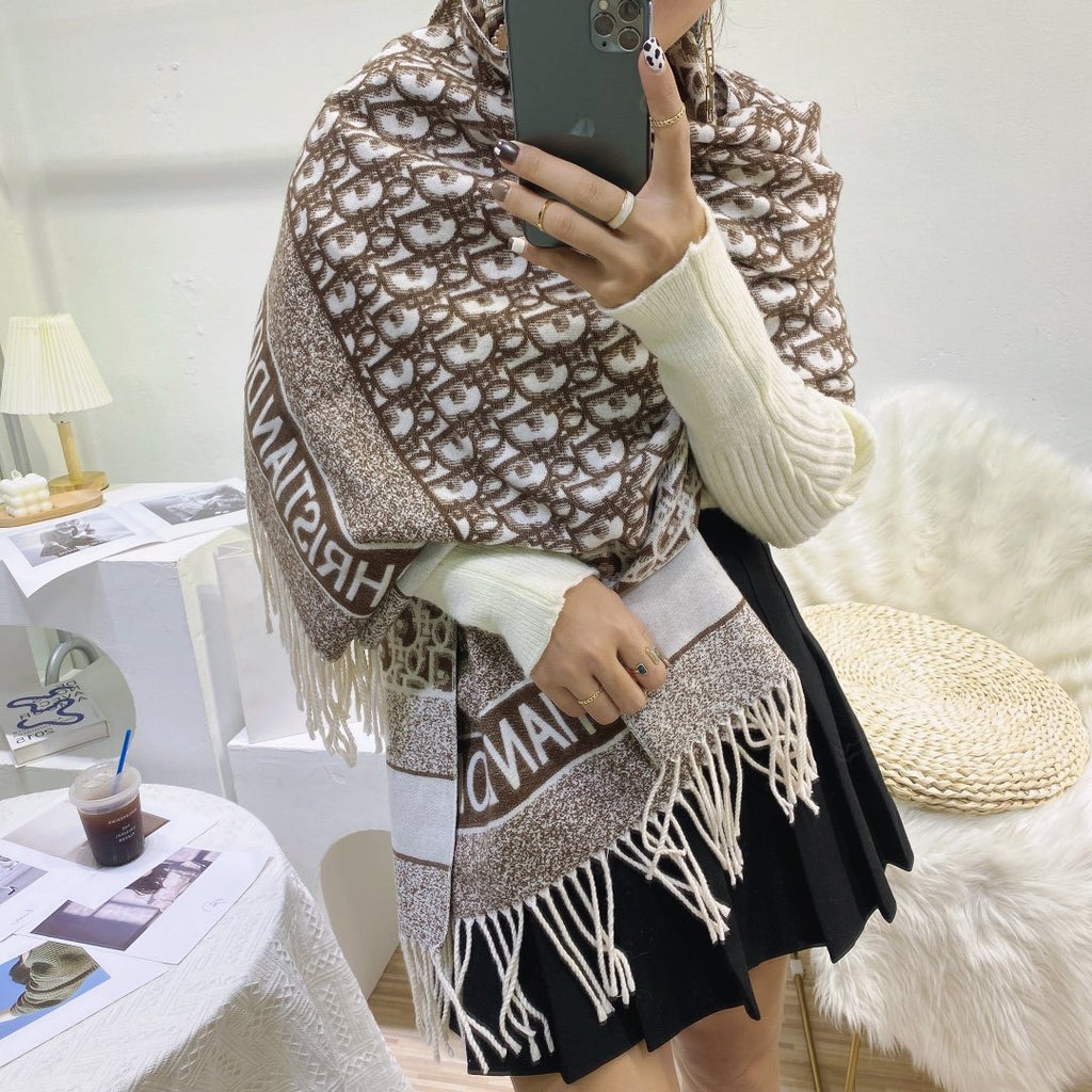 Dior Patterned Fringed Scarf